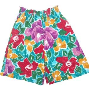 Vintage Tangibles High Waisted Floral Print Shorts Size Small
